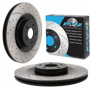 Front Drilled Grooved 350mm Uprated Brake Discs For Ford Focus Mk3 RS 2.3 2015+