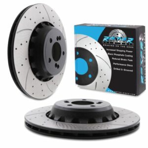 Rear Drilled Grooved Vented 370mm Brake Discs For BMW F87 M2 Competition 19+