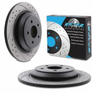 Rear Drilled Grooved 302mm Brake Discs For Ford Focus Mk3 Rs 2.3 Awd 2015+