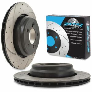 Rear Drilled Grooved 326mm Brake Disc Pair For BMW 3 Series E46 M3 3.2 00-06