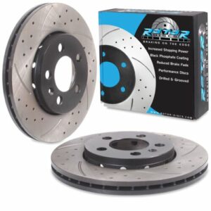 Front Drilled Grooved 256mm Brake Discs For Skoda Fabia Octavia 1.2 1.4 TDI 00+