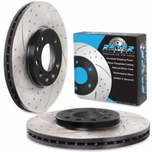 Front Drilled Grooved 288mm Brake Discs For Vauxhall Vx220 2.0 2.2 Vxr 00-05