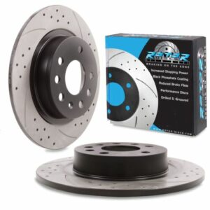 Rear Grooved Drilled 278mm Brake Discs For Vauxhall Opel Zafira 1.8 Vvti 13-14