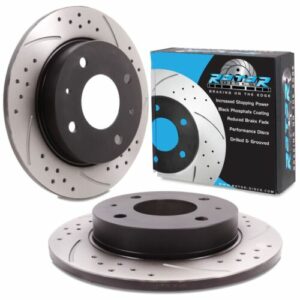 Rear Grooved Drilled 300mm Brake Discs For Mitsubishi Lancer Evolution Evo 99-06