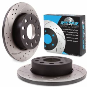Rear Grooved Drilled 256mm Brake Discs For Skoda Octavia 1Z 1.8 1.9 2.0 TDI TSI
