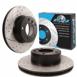 Front Drilled Grooved 296mm Brake Discs Pair For BMW 5 Series E39 520D 525D 530D