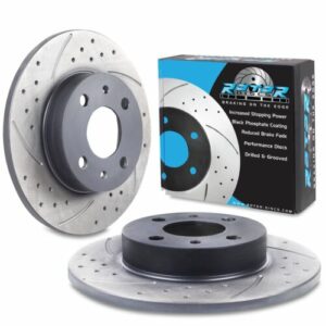 Rear Drilled Grooved 240mm Brake Discs For Fiat 500 Abarth 500 595 695 2008+