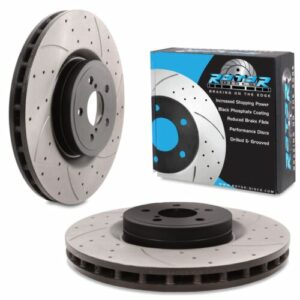 Front Drilled Grooved 326mm Brake Discs For Subaru Impreza 5X100 Newage WRX 02+