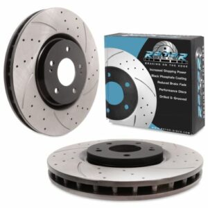 Front Drilled Grooved 320mm Brake Discs For Mitsubishi Evo 5 6 7 8 9 V - Ix 98-07