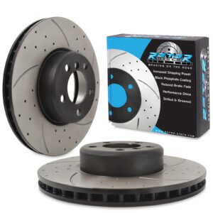 Front Drilled Grooved 345mm Brake Discs For BMW 2 Series M235i M240i F22 15-21